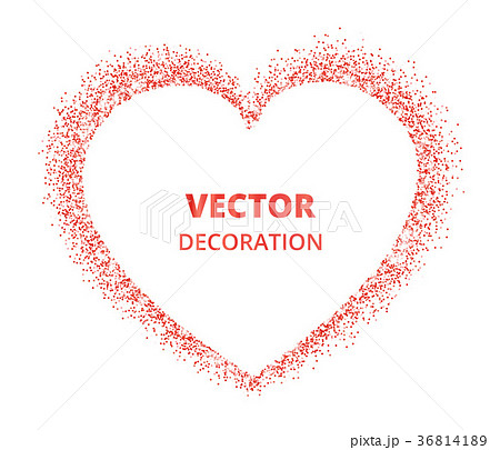 Red glitter heart frame, border. Vector dust 36814189