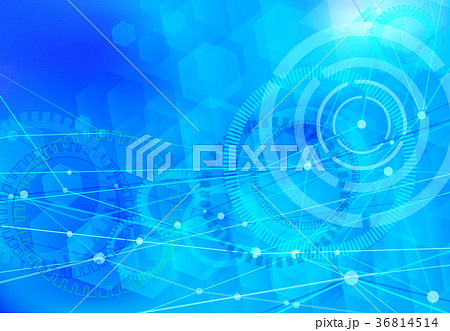 ネットワークテクスチャー-仮想空間ブルー 36814514