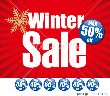 ウィンターセール 赤 Winter Sale 広告 チラシテンプレート 集中線の背景のイラスト素材 36816165 Pixta