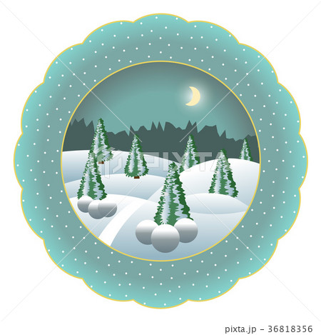 Porcelain plate with Christmas night winter scene 36818356