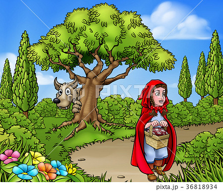 Little Red Riding Hood Cartoon Scene - Stock Illustration [36818934] - PIXTA