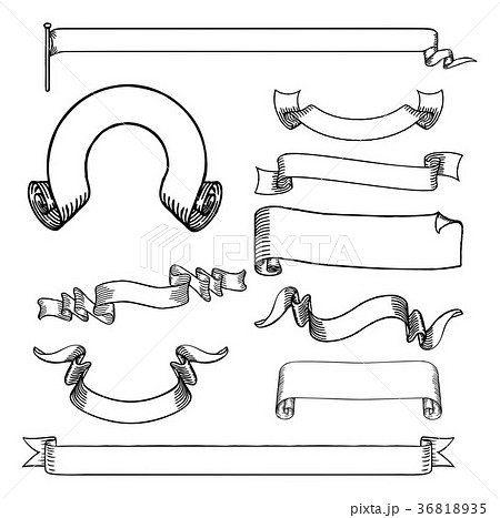 Ribbons Scrolls and Banners Set 36818935