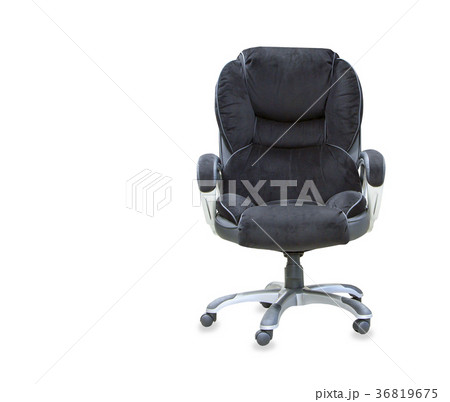 The office chair from black cloth. Isolated 36819675