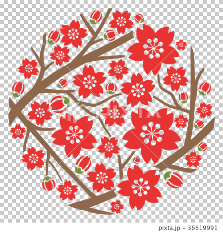 Sakura Round Stock Illustration