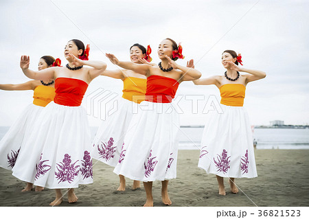 フラダンサー 海岸でダンス フラダンサー 海岸でダンス 36821523