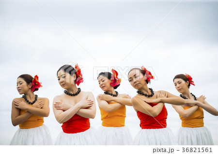 フラダンサー　海岸でダンス 36821561