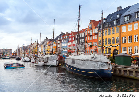 Nyhavn. New Harbour, Copenhagen, Denmark 36822986