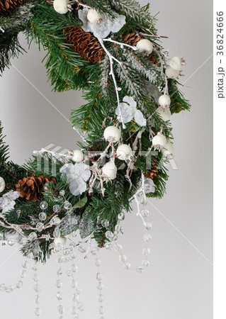 Christmas wreath of spruce with cones Christmas wreath of spruce with cones 36824666