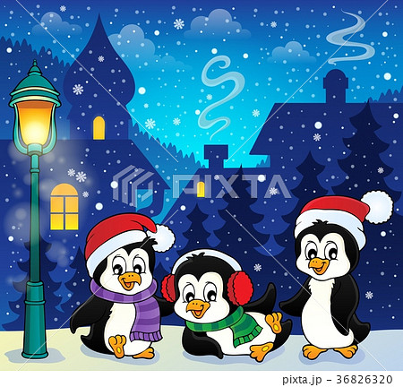 Christmas penguins thematic image 1 36826320