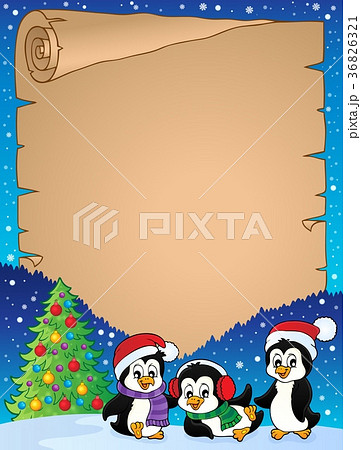Christmas penguins thematic parchment 1 36826321