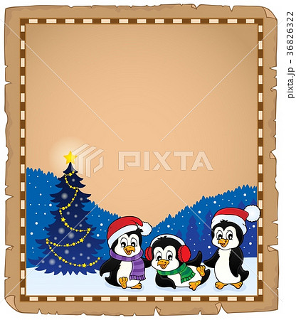 Christmas penguins thematic parchment 2 36826322