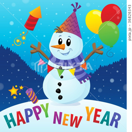 Happy New Year theme with snowman 2 36826343
