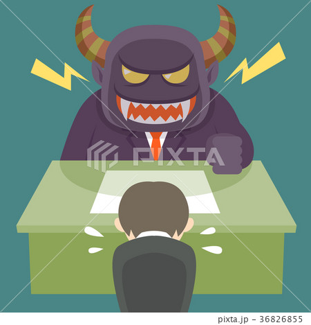 部下に怒る上司のイラスト素材