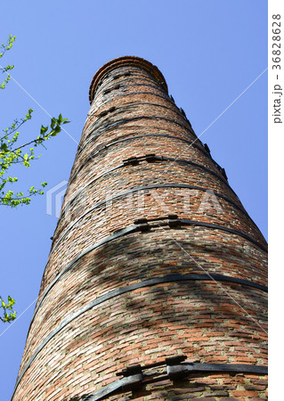 High industrial chimney view from below.   36828628