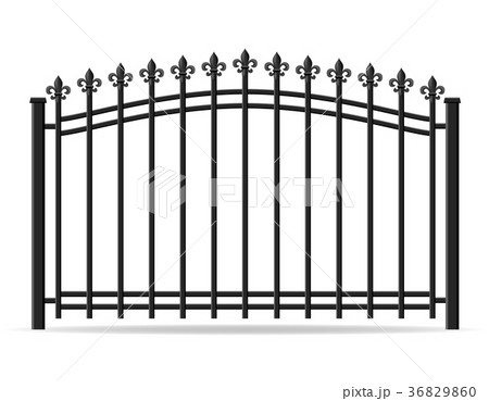 iron forged fence vector illustration iron forged fence vector illustration 36829860