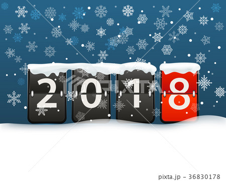 Happy new 2018 greeting card template 36830178
