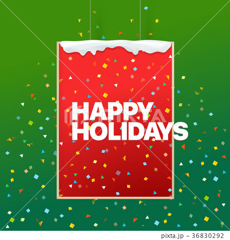 Happy holidays concept. Vector logo on the wall 36830292