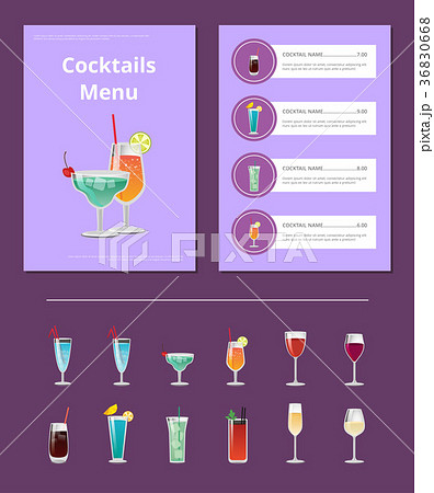 Cocktail Menu Advertisement Poster with Prices 36830668
