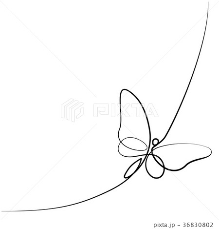 Continuous line butterfly 36830802