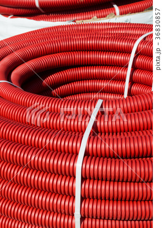 roll of red Flexible Plastic Pipes roll of red Flexible Plastic Pipes 36830857