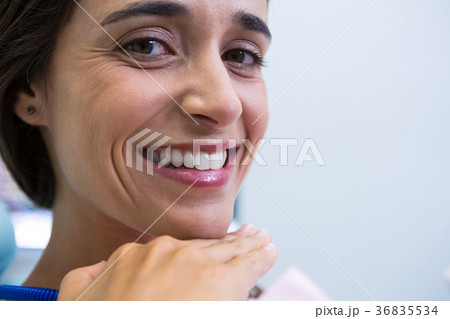 Patient smiling at medical clinic Patient smiling at medical clinic 36835534