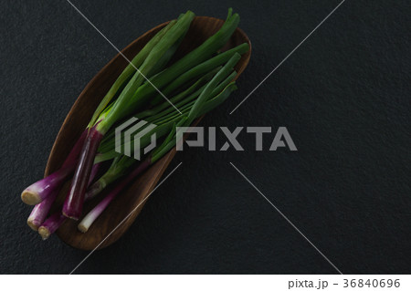 Scallions in tray Scallions in tray 36840696