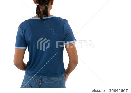 Rear view of woman in casual clothing Rear view of woman in casual clothing 36843667