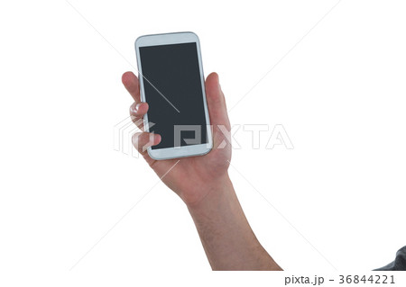 Hand holding mobile phone 36844221