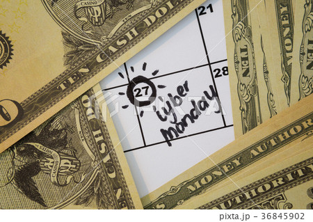 Bank note and calendar with marked date Bank note and calendar with marked date 36845902