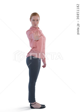 Woman making stop gesture 36851182