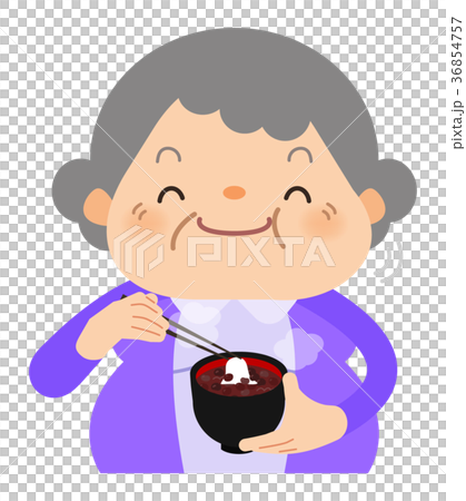 善哉を食べるおばあちゃん 36854757