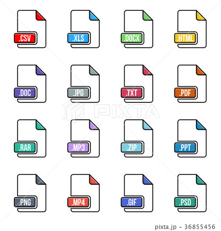 Creative vector illustration of file type icon set 36855456