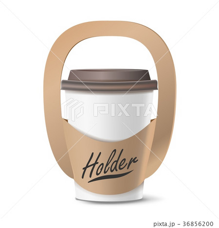 Coffee Cup Holder Vector. Realistic Mockup 36856200