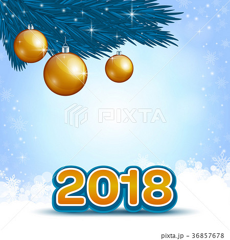 New 2018 Year numbers and Christmas decoration 36857678