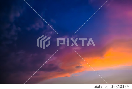 Vibrant sky, Clouds with twilight sky background 36858389