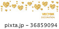 Golden hearts frame, border. Vector glitter 36859094