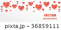 Red hearts frame, border. Vector glitter isolated 36859111