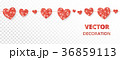 Red hearts frame, seamless border. Vector glitter 36859113