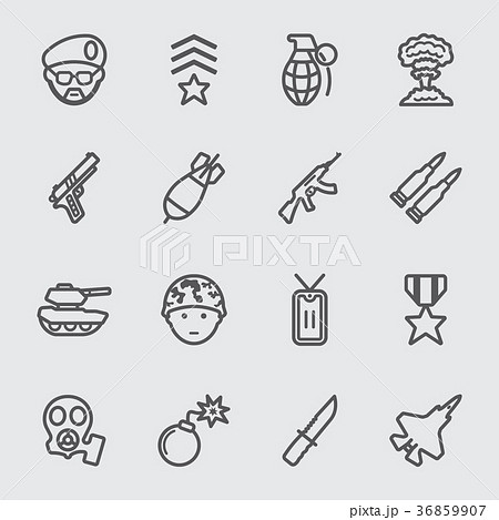 Military line icon Military line icon 36859907