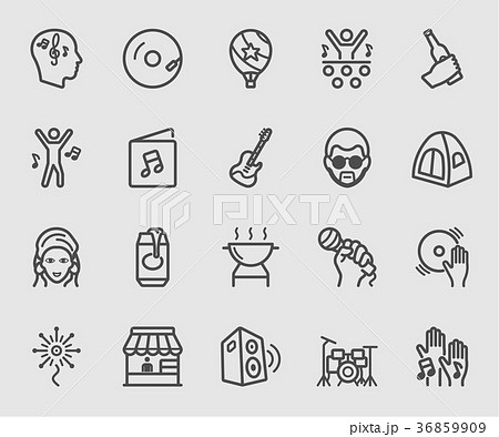 Music festival line icon 36859909