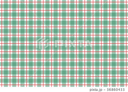 チェック模様 緑 赤 背景白のイラスト素材