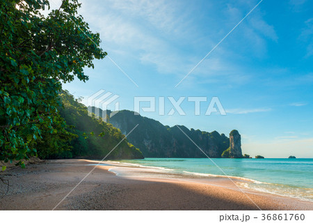 dawn on the beach of Krabi resort in Thailand dawn on the beach of Krabi resort in Thailand 36861760