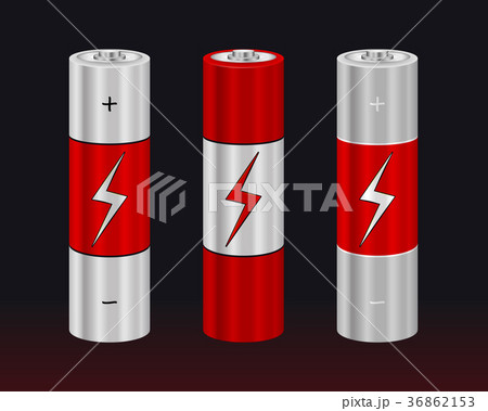 Realistic AA Type Battery. Vector Set Realistic AA Type Battery. Vector Set 36862153
