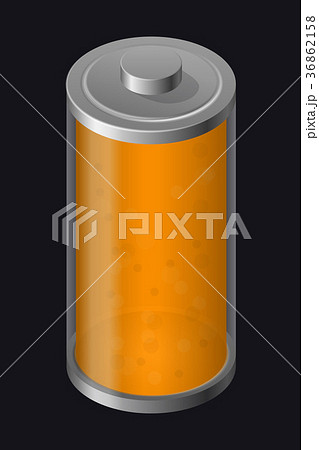 Transparent Glass Battery. Orange Color 36862158