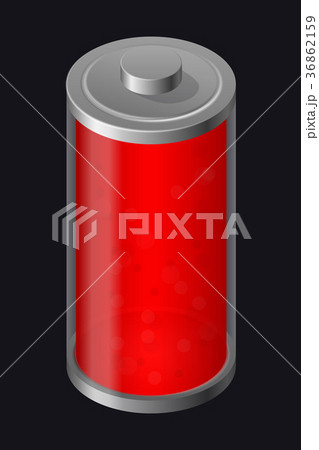 Transparent Glass Battery. Red Color 36862159