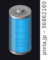Transparent Glass Battery. Full Charging. Blue 36862160