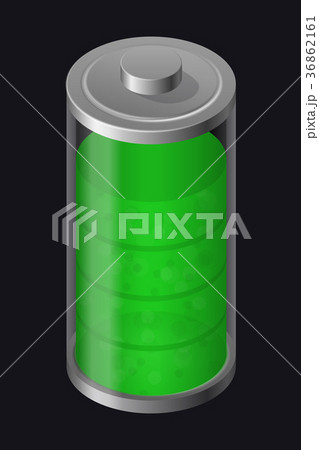 Transparent Glass Battery. High Charging. Green 36862161