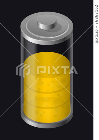 Transparent Glass Battery. High Charging. Yellow 36862162
