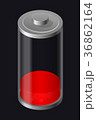 Transparent Glass Battery. Low Charging. Red 36862164
