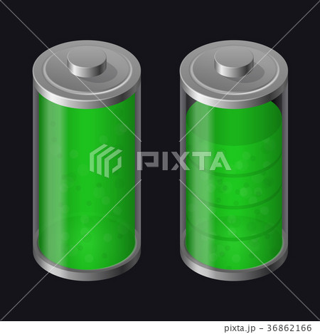 Transparent Glass Battery. High Charging. Green 36862166